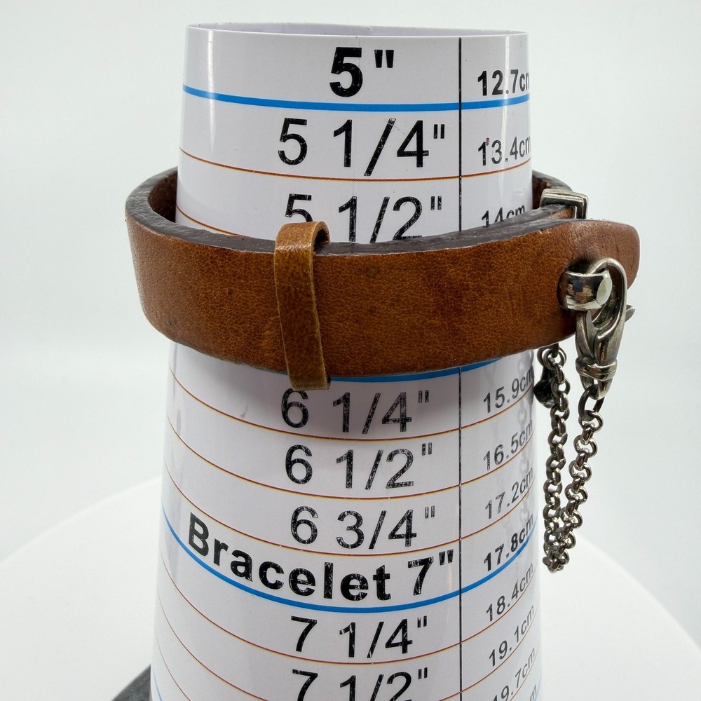 Brown Leather Grunge Charm Bracelet Gothic Chunky Festival Y2K Boho Jewelry - Picture 12 of 13